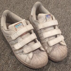 Adidas Kids White Velcro Sneakers